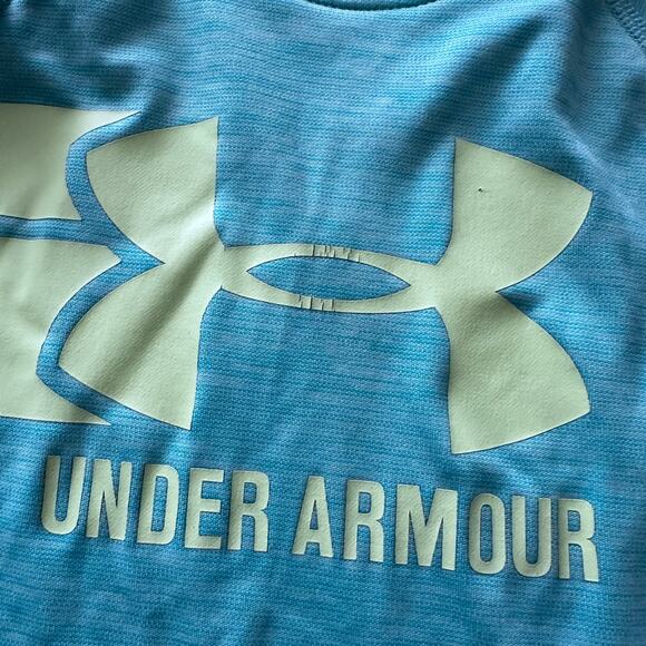 Under Armour Youth Small Teal Long Sleeve Athletic Tee - Picture 5 of 6